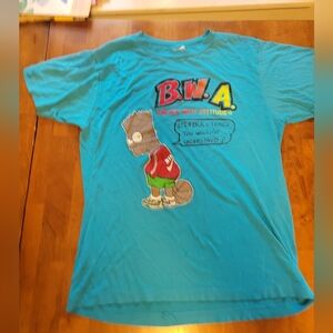 Vintage Bart Simpson Nike Black and Proud BWA Black With Attitude Shirt Size L b